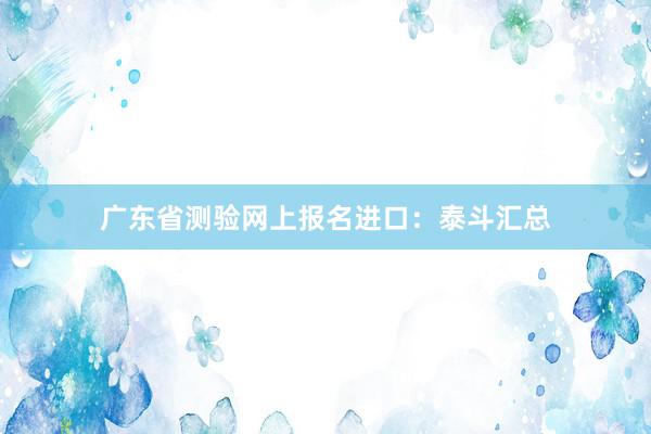 广东省测验网上报名进口：泰斗汇总
